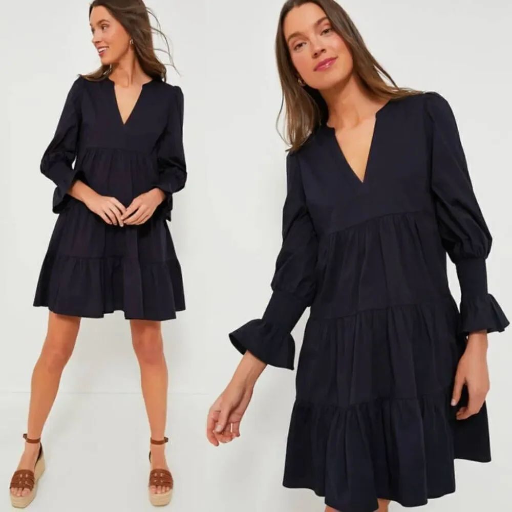 Tuckernuck Pomander Place Navy Cotton Poplin Kenzo Dress XS